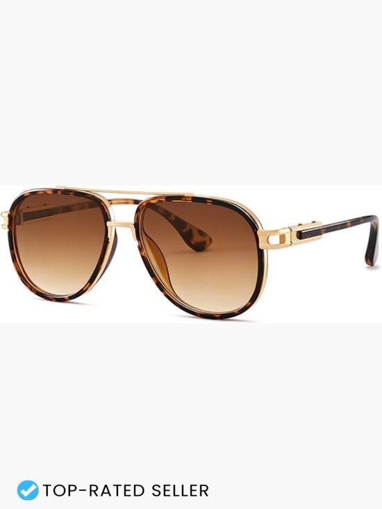 Oversized Aviator Sunglasses Double Bridge Vintage Fashion Gradient Lenses main image 4